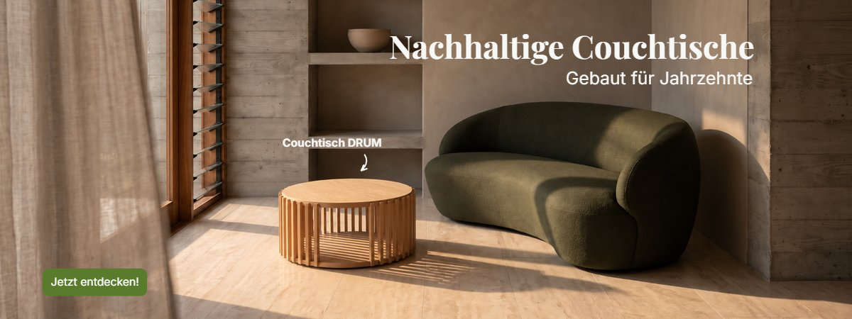 Langlebige Couchtische aus natürlichen Materialien